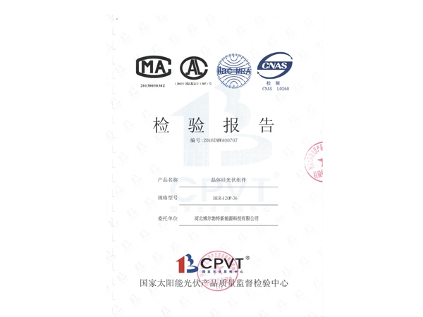 多晶120W檢測報(bào)告